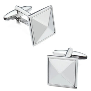 Square Plain Metal Cuff Links for Men - Business & Wedding Gift