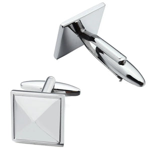 Square Plain Metal Cuff Links for Men - Business & Wedding Gift