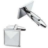 Square Plain Metal Cuff Links for Men - Business & Wedding Gift