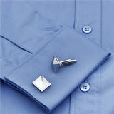 Square Plain Metal Cuff Links for Men - Business & Wedding Gift