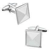Square Plain Metal Cuff Links for Men - Business & Wedding Gift