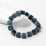 Opal Beaded Bracelet Cube Stone Charm Elastic Jewelry