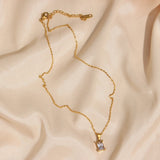 Colorful Zircon Pendant Necklace - Female Jewelry