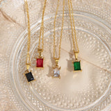 Colorful Zircon Pendant Necklace - Female Jewelry