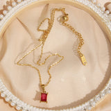 Colorful Zircon Pendant Necklace - Female Jewelry