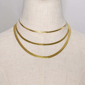 PVD18K Plated Stainless Steel Herringbone Chokers