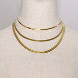 PVD18K Plated Stainless Steel Herringbone Chokers
