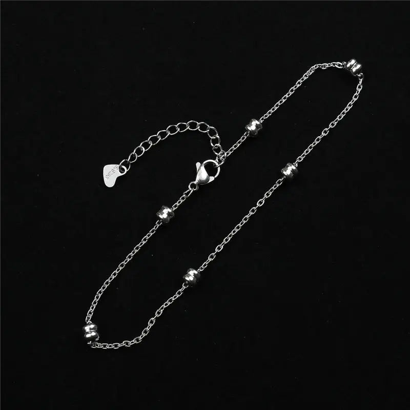 Stainless Steel Anklet Foot Ankle Bracelet Leg Chain Jewelry 23.5cm 1PC