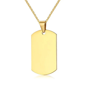 Stainless Steel Arm Tag Men Dogtag Pendant Silver Punk Unisex Jewelry