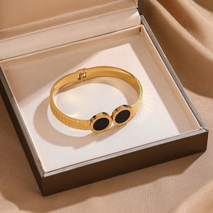 Stainless Steel Roman Numerals Bangle