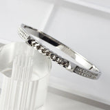 Stainless Steel Bangles with Cubic Zirconia Crystals
