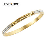 Stainless Steel Bangles with Cubic Zirconia Crystals