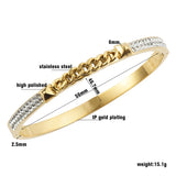 Stainless Steel Bangles with Cubic Zirconia Crystals