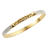 Stainless Steel Bangles with Cubic Zirconia Crystals