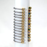 Colorful Zircon Birthstone Cuff Charm Bracelet for Women