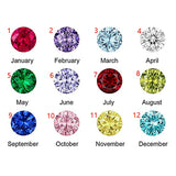 Colorful Zircon Birthstone Cuff Charm Bracelet for Women