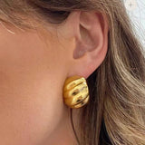 Croissant Hoop Earrings Small Circle Rouge Party Jewelry