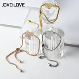 Stainless Steel Flower Adjustable Bracelet Rose CZ Heart Charm Bangle