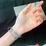 Stainless Steel Flower Bead Double Layer Bracelet