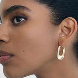 Stainless Steel U-shaped Hoop Earrings for Women