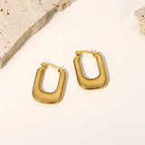 Stainless Steel U-shaped Hoop Earrings for Women