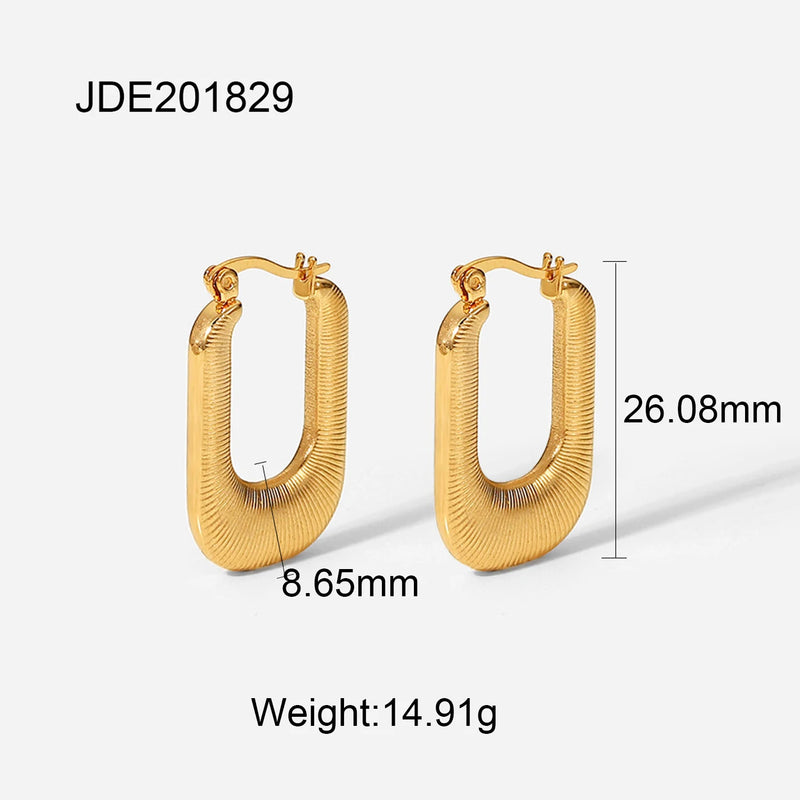 Stainless Steel U-shaped Hoop Earrings for Women
