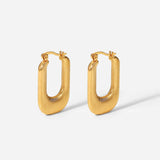 Stainless Steel U-shaped Hoop Earrings for Women