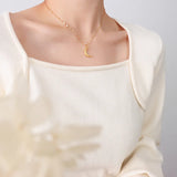 Moon Pendant Stainless Steel Necklace for Women Choker Femme