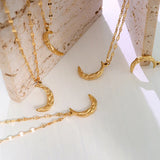 Moon Pendant Stainless Steel Necklace for Women Choker Femme