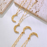 Moon Pendant Stainless Steel Necklace for Women Choker Femme