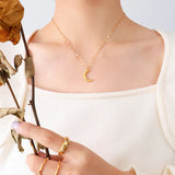 Moon Pendant Stainless Steel Necklace for Women Choker Femme