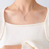 Moon Pendant Stainless Steel Necklace for Women Choker Femme