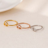 Stainless Steel Knuckles Silver Rose Knot Women's Ring Wedding Band
