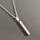 Stainless Steel Rectangle Pendant Necklace For Men