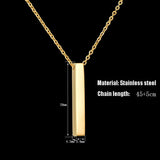 Stainless Steel Rectangle Pendant Necklace For Men