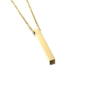 Stainless Steel Rectangle Pendant Necklace For Men