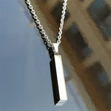 Stainless Steel Rectangle Pendant Necklace For Men