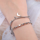 Stainless Steel Women's Double Chain Bracelet for Party