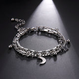 Stainless Steel Women's Double Chain Bracelet for Party