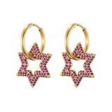 Geometric Hoop Earrings with Zircon Bling for Women