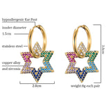Geometric Hoop Earrings with Zircon Bling for Women