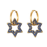 Geometric Hoop Earrings with Zircon Bling for Women