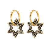 Geometric Hoop Earrings with Zircon Bling for Women