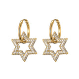 Geometric Hoop Earrings with Zircon Bling for Women