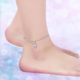 Silver 925 Star Square Anklets Jewelry For Women