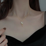 Star Moon Tassel Pendant Necklace Silver Jewelry Wedding Party