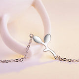 925 Silver Leaf Bracelet Crystal Lady Party Accessories