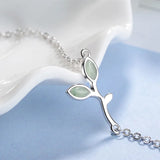 925 Silver Leaf Bracelet Crystal Lady Party Accessories
