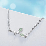 925 Silver Leaf Bracelet Crystal Lady Party Accessories
