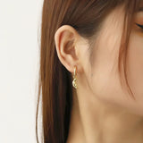 925 Silver CZ Drop Earrings 18K Plated Hoops for Women